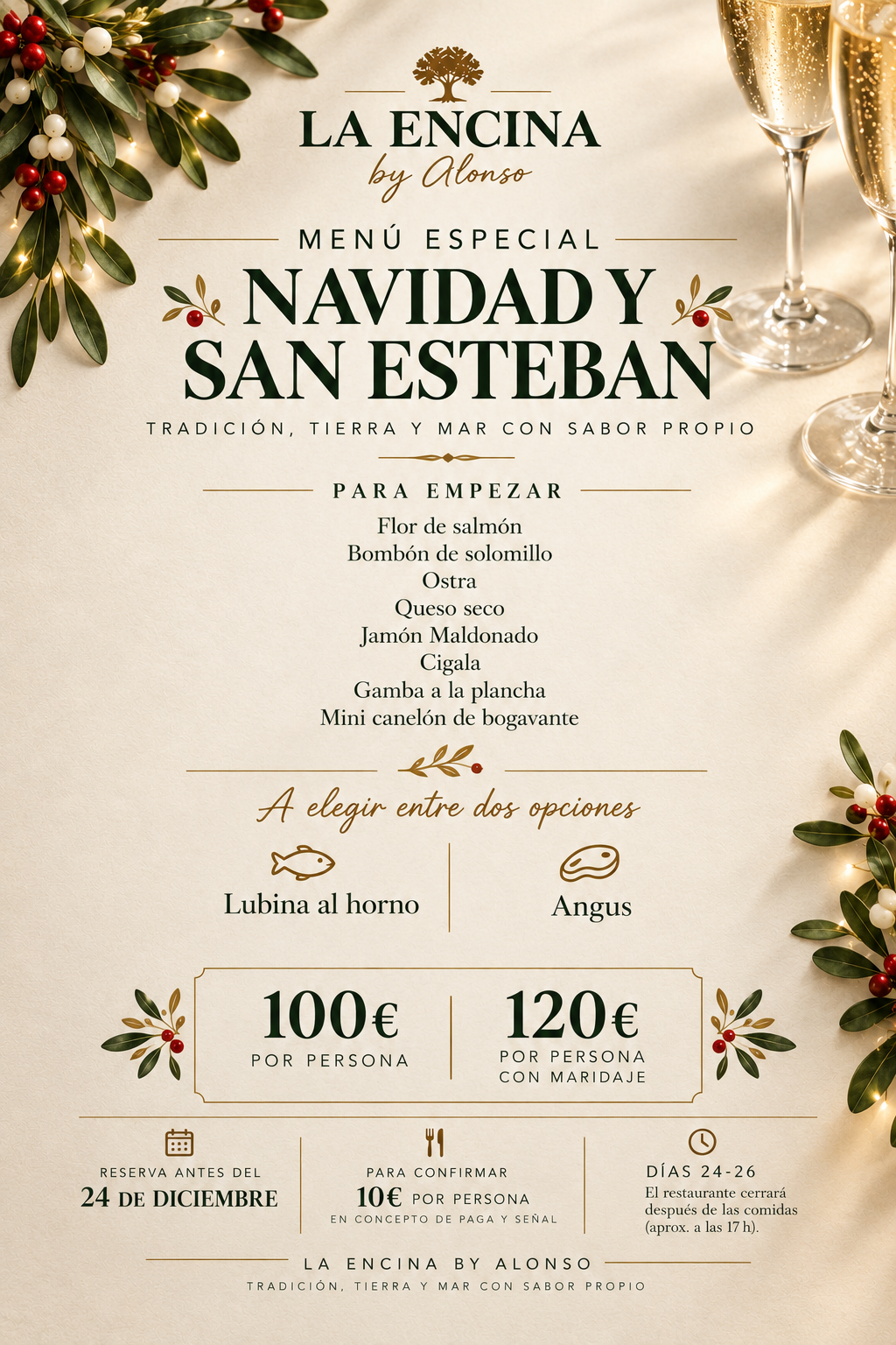 Menú de Navidad y San Esteban